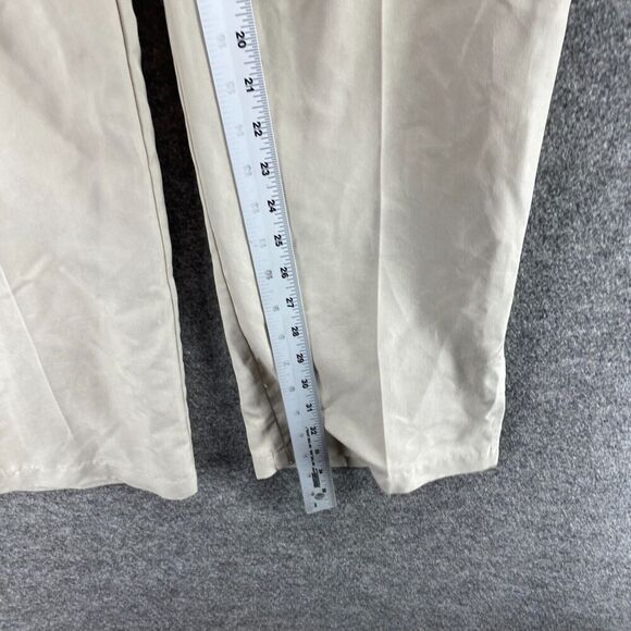 New Urban Outfitters Dress Pants Men L Large Beige High Rise Pleated Straight - Picture 7 of 14